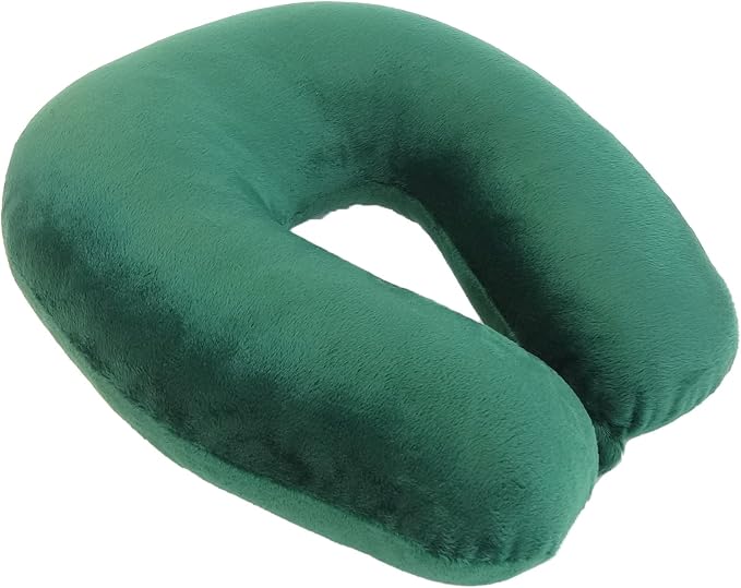Wolf Essentials Adult Cozy Soft Microfiber Neck Pillow for Travel – Compact, Machine Washable - Perfect for Airplane, Car, or Home Use - Filled and Finished in The USA – Green - Image 2