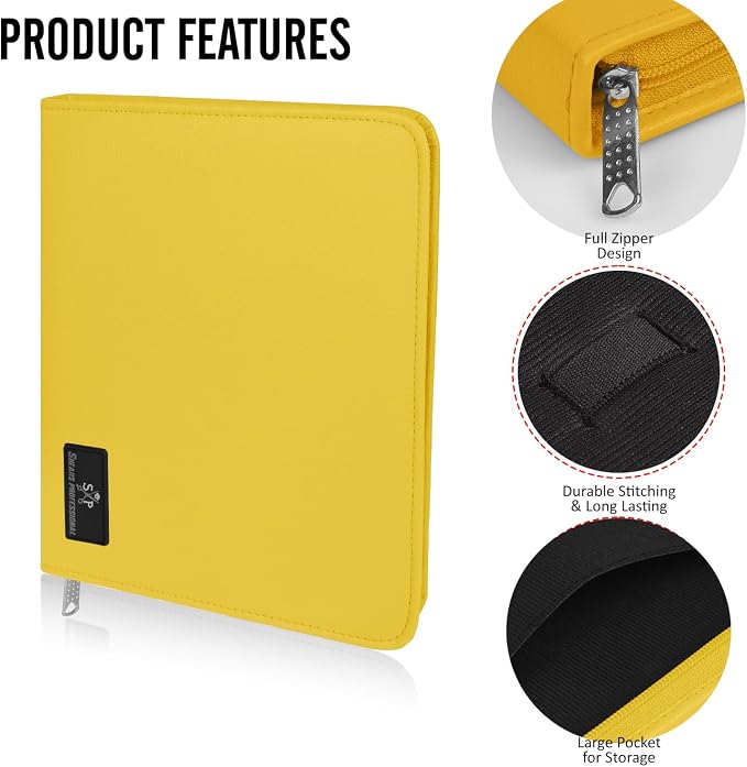 Leather Shear Cases for Hairstylist Holds 10 Grooming or Beauty Shears, Shear Holder (YELLOW) - Image 3