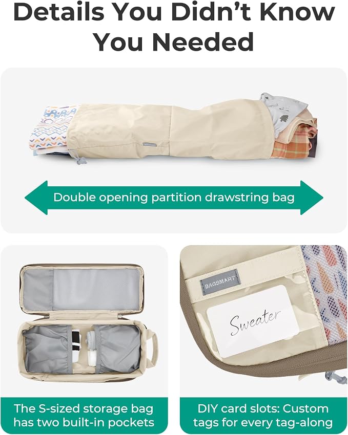 BAGSMART 6 Set /4 Set/2 Set Compression Packing Cubes for Travel, Lightweight Luggage Organizer Bags, Durable Space Saver Bags Travel Essentials - Image 5