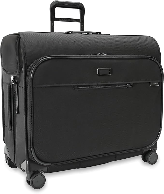 Briggs & Riley Deluxe Wardrobe Spinner - Checked Luggage for Travel, Suitcases with Wheels, Softside Rolling Bag for Men & Women, Built in Hook for Clothes - Baseline Collection, Black by Unknown