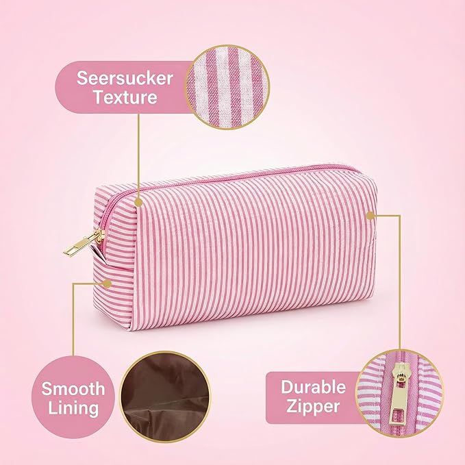 6 PACK Makeup Bags- Bulk Bridesmaid Proposal Gifts Makeup Pouch for Wedding Party Favors Bachelorette Party Decorations Toiletry Organizer Bag Cosmetic Case Gift (6, Pink) - Image 3