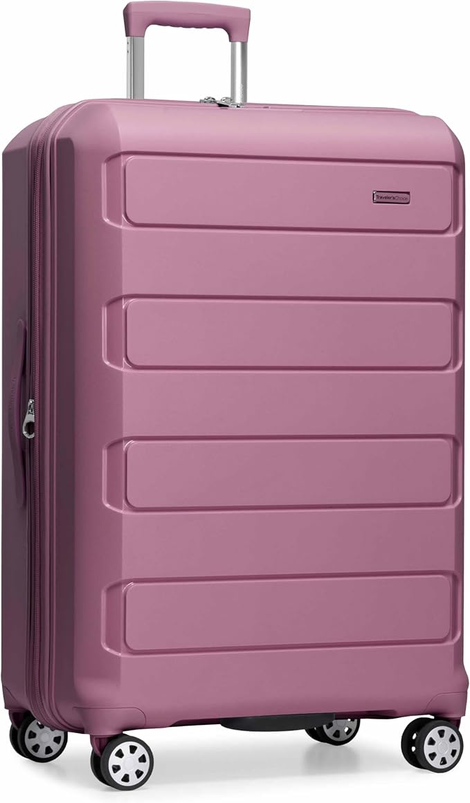 Traveler's Choice Pagosa Hardshell Expandable Luggage with Spinner Wheels, Mauve, 30-Inch Large by TravelersChoice