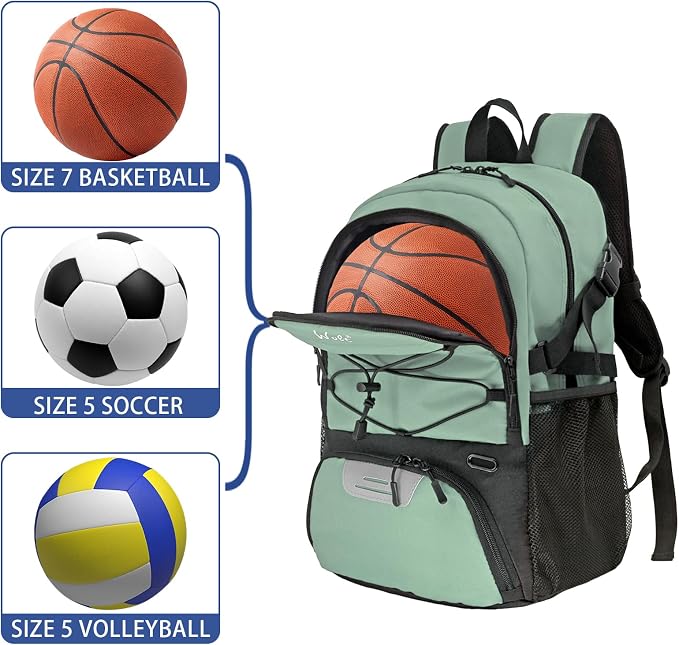 WOLT Basketball Backpack Large Sports Bag with Separate Ball Holder & Shoes Compartment, Best for Basketball, Soccer,Gym - Image 2