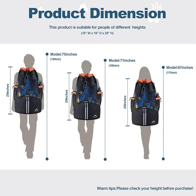GoHimal XL Mesh Dive Bag for Scuba Diving & Snorkeling Gear | For Snorkel, Fits Long Fins, Mask Holder, Lightweight, Quick Dry - Image 3