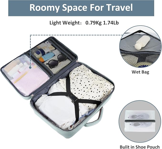 Taygeer Personal Item Backpack for Men Women, Travel Backpack Carry on | Carry on Luggage Flight Approved with Water Bottle Pocket & Shoe Pouch, Large Weekender Work Bag for Hiking Gift, Gray Powder - Image 4