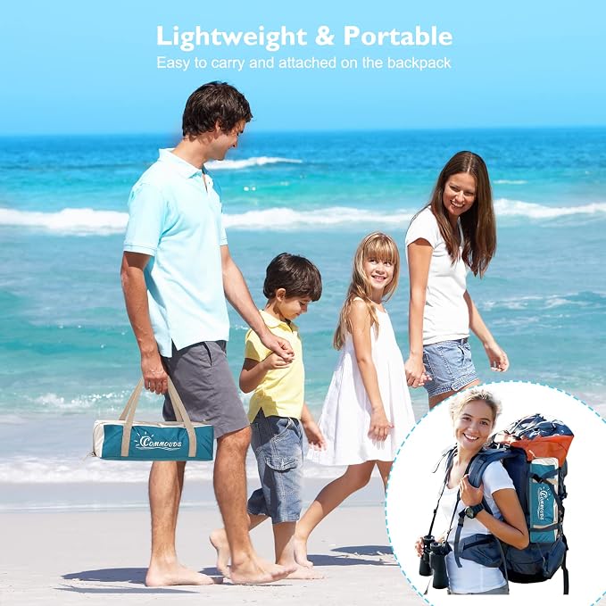 COMMOUDS Beach Tent Sun Shelter for 3/4/6/8 Person, UPF 50+ UV Protection Beach Shade Canopy Tent, Lightweight, Easy Set Up and Carry - Image 3