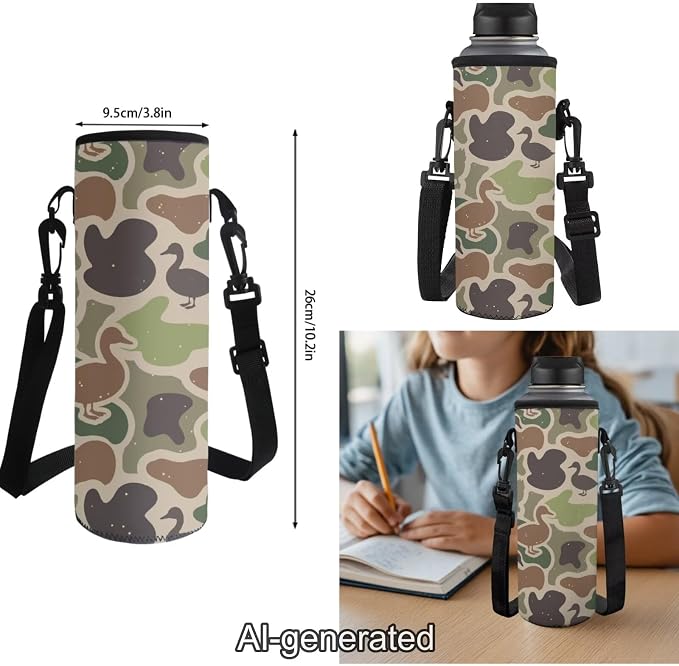 Duck Camo Kids School Backpack Set, 4 Piece 17 Inch Backpack with Lunch Bag, Pencil Case and Water Bottle Holder, Lightweight 600D School Bag for Elementary Middle School - Image 7