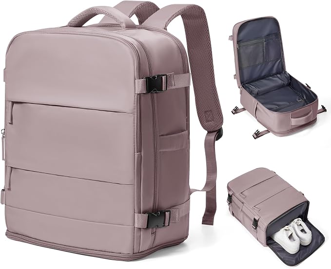 coowoz Travel Backpack Carry On for Women Man Gym Backpacks with Laptop Compartment Mochila de Viaje Teacher Personal Item Backpack Rucksack Airplane Accessories Must Haves Pink Purple Small by coowoz