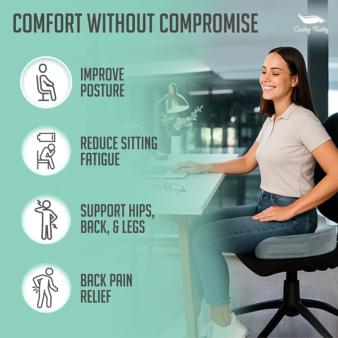 Cushy Tushy Premium Foldable Travel Seat Cushion - for Relief of Lower Back, Sciatic, Butt and Tailbone Pain - for Home & Office Use, Perfect for Travel or Driving - Coccyx Seat Cushion - Image 9