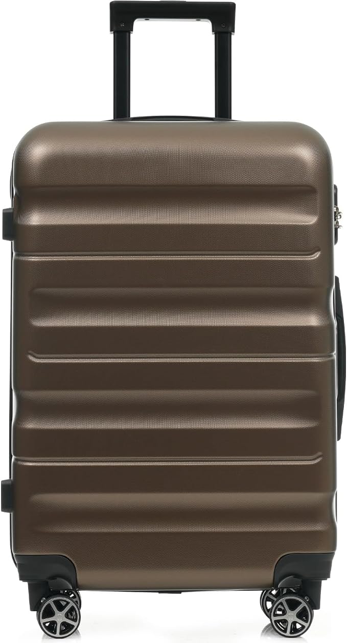 Brown 6 Piece Luggage Set Hard Shell - Traveling Suitcases with Spinner Wheels and Small Cases for Family Travel, Durable Carry On Luggage Sets with Lock for Women and Men - Image 4
