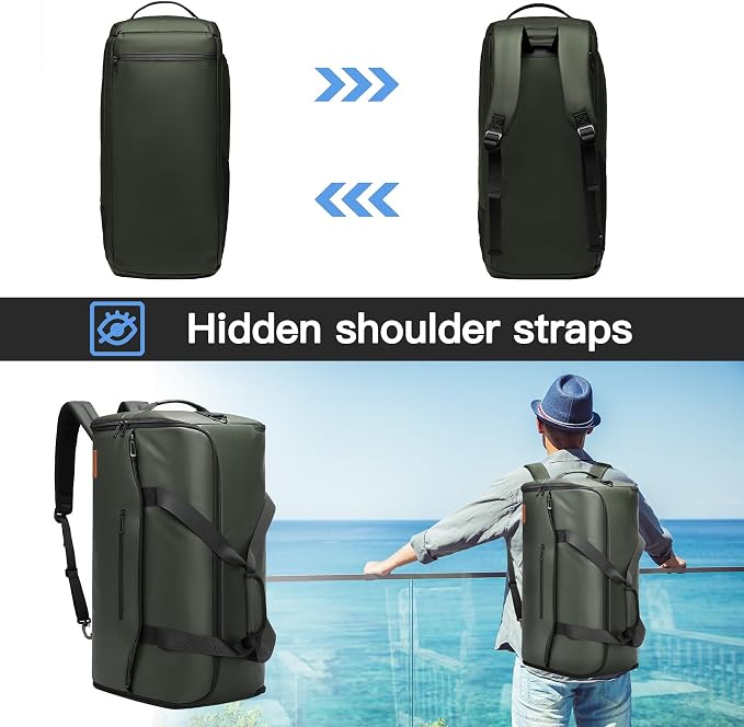 Garment Bags for Travel,45L Carry on Convertible Garment Duffle bag for Men Women - 3 in 1 Hanging Suit Travel Bag with Shoulder Strap - Image 5