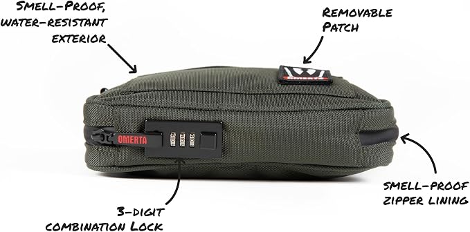 DIME BAGS Lockable Odor Sealing Padded Pouch, 3-Digit Combo Lock & Hidden Storage Pocket, Carbon Lined Scent Protection Boss - Image 6