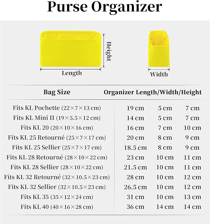 Women's Purse Organizer Insert - Satin & Lightweight Fabric with Inside Pockets, Portable for Commute, Travel, Shopping, and Evening, Multicolor Options, Fits for Kelly 28(Lime, KL28 Sellier) - Image 9
