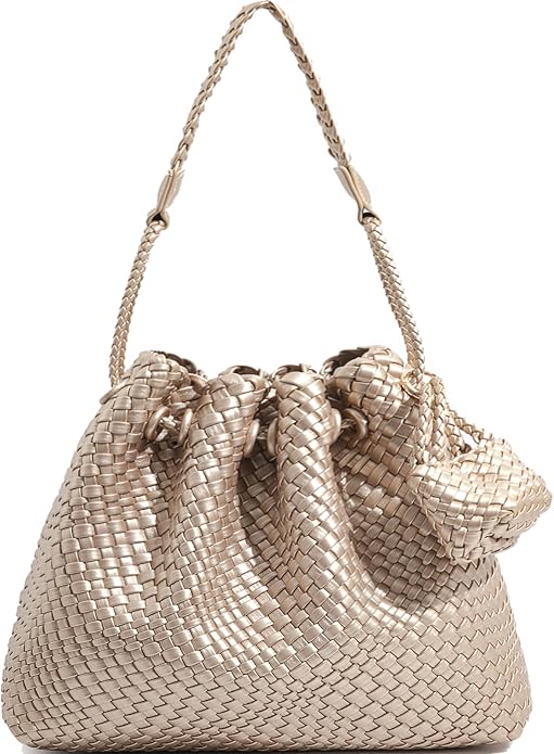 JINMANXUE Woven Purse for Women, Beach Hobo Shoulder Bag, Top-handle Tote Handbag, Shopper Underarm Satchel for Work Travel | Spacious Lightweight by JINMANXUE