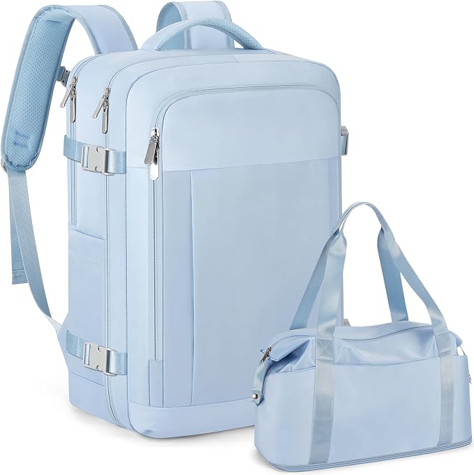 RDTGO Travel Backpack For Women,Personal Item Travel Bag Fits 17" Laptop,Flight Approved Carry-On Backpack, Hiking Backpack,Waterproof Outdoor College Casual Daypack (Blue) by RDTGO