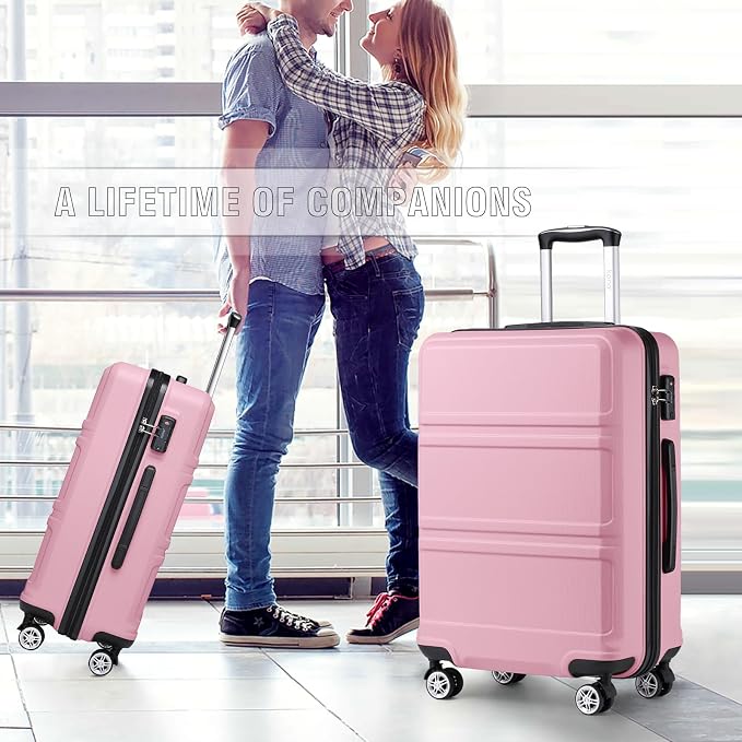 Kono 28 Inch Luggage Expandable Suitcase with Spinner Wheels TSA Lock | Lightweight PC+ABS Hardside Large Checked Luggage Durable Rolling Suitcase Pink - Image 8