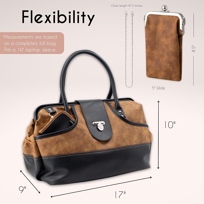 Borsali Weekender Bag for Women - Travel Carry On Duffel -Vegan Leather with Travel Wallet, Packing Cubes, Shoe Covers & Glasses Case (Brown/Brown) - Image 4