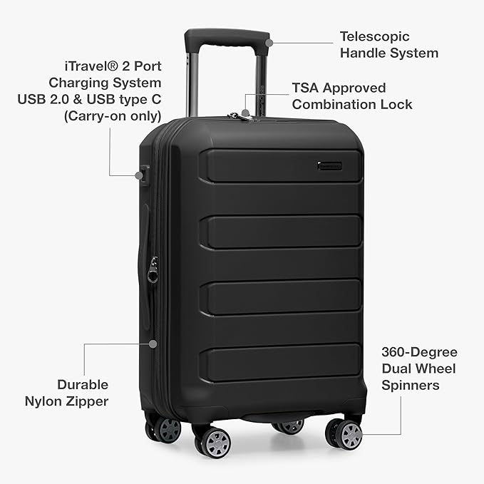 Traveler's Choice Pagosa Hardshell Expandable Luggage with Spinner Wheels, Black, 30-Inch Large - Image 5