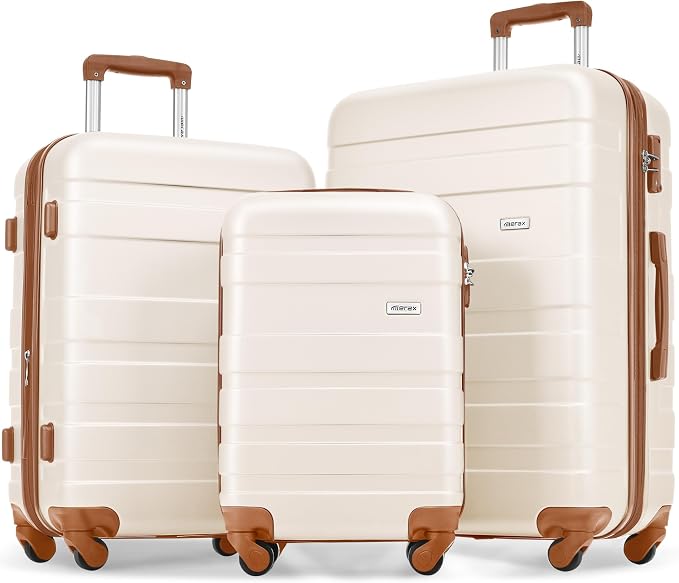 Merax 3 Piece ABS Hardshell Luggage Sets Spinner Wheel Suitcase Suit Case by Merax