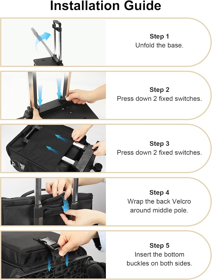 Relavel Rolling Makeup Case, Hair Tools Travel Bag Cosmetology Case on Wheels with 2 Clear Bags, Professional Hairstylist Bag Makeup Artist Storage Train Case Barber Organizer with 360° Spinner Wheels - Image 8
