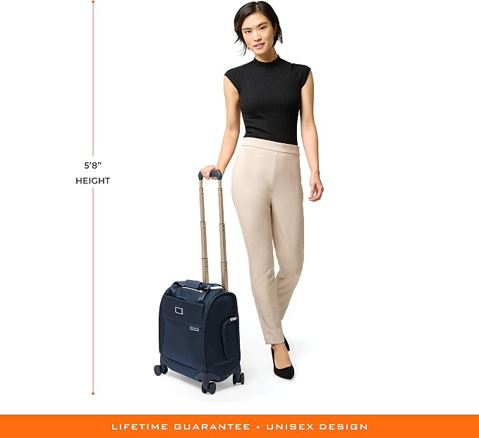 Briggs & Riley Cabin Spinner - Carry On Luggage for Travel, Suitcases with Wheels, Softside Rolling Bag for Men & Women, Fits Under Plane Seat, Interlocking Handle - Baseline Collection, Navy - Image 11