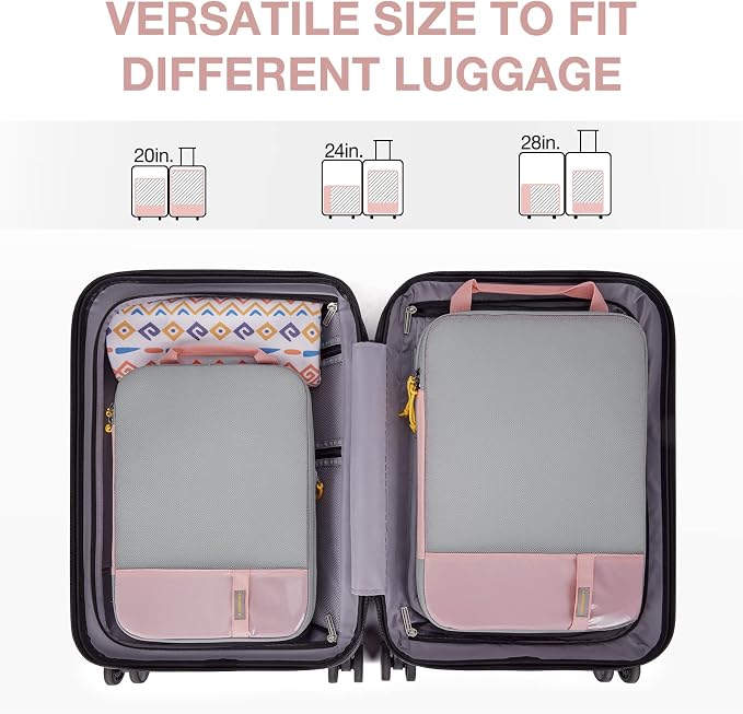 BAGSMART 6 Set /4 Set/2 Set Compression Packing Cubes for Travel, Lightweight Luggage Organizer Bags, Durable Space Saver Bags Travel Essentials - Image 3