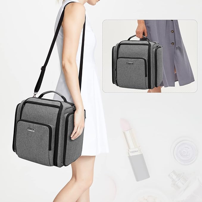 BAFASO Large Travel Toiletry Bag with 4 Removable Pouches, Gray | Multifunctional Makeup Bag for Toiletry Supplies. - Image 5