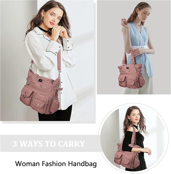 Angelkiss Purses Handbags for Women PU Tote Satchel Bags for Women Pockets Shoulder Bags… | PU - Image 7