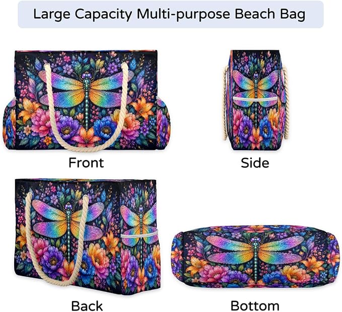 Large Beach Bag with Zipper Beach Bags for Women Water Resistant Swim Pool Bag - Image 6