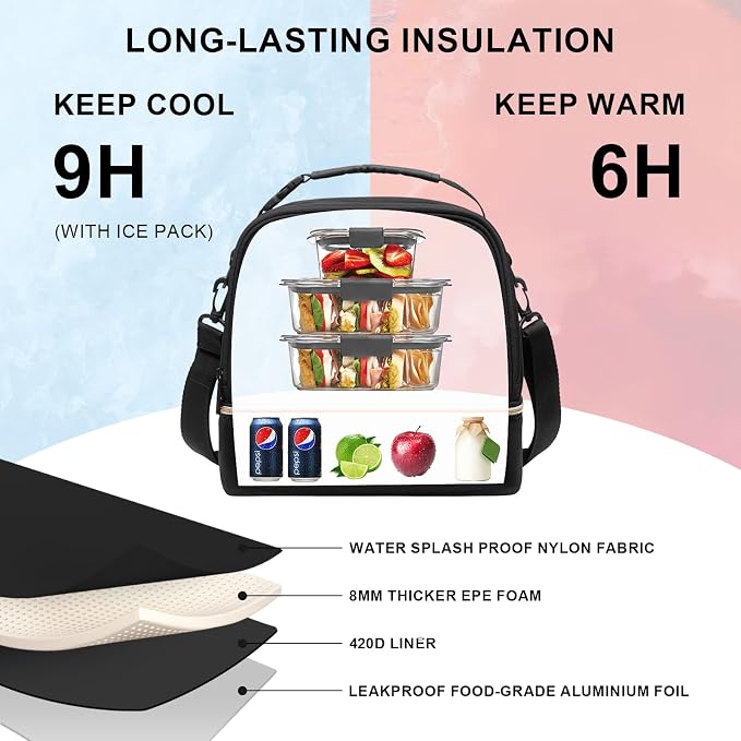 Everfun Hanging Travel Toiletry Bag for Women and 15 Can Insulated Double Deck Lunch Bag for Women Bargain Combination - Image 4