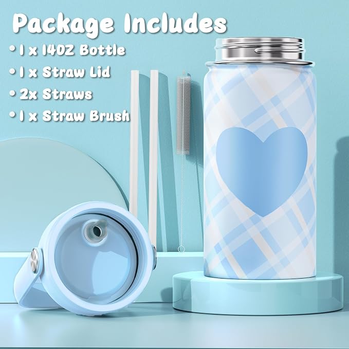 ACESAK Backpack for Girls with Insulated Water Bottle, Bookbag Backpack for Girls Kids, 14oz Kids Water Bottle Stainless Steel, Lunch Bag & Pencial Case, Back To School Gift (Blue) - Image 5