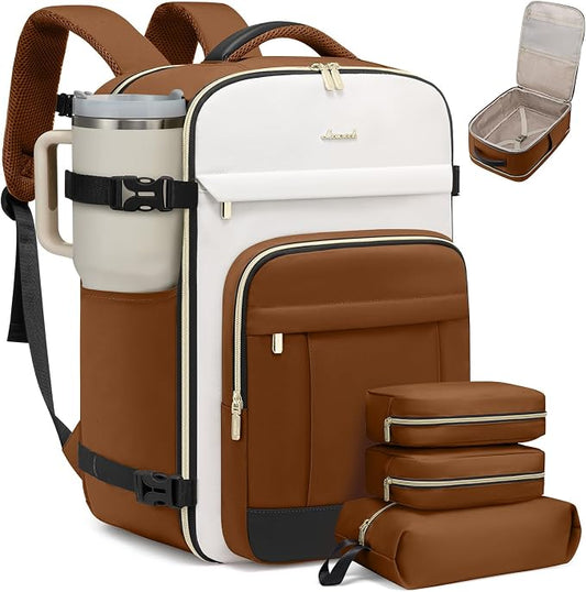 LOVEVOOK 40L Travel Backpack for Women & Men - 17.3 Inch Carry On Backpack & Personal Item Backpack for Airlines, Spacious and Durable Design, with 3 Packing Cubes by LOVEVOOK