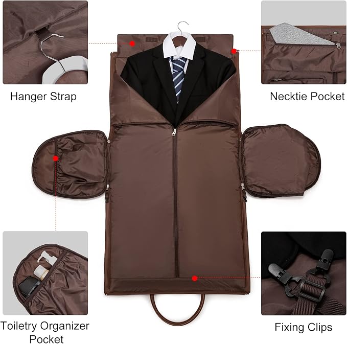 Garment Bags for Travel, 45L Carry-On Convertible Duffle with Strap | 2-in-1 hanging suit bag converts to duffel, shoe compartment, waterproof PU leather, wrinkle-free, detachable strap - Image 4
