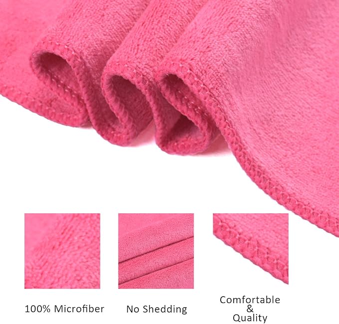 JML Microfiber Towels, Bath Towel Sets (6 Pack, 27" x 55") - Extra Absorbent, Fast Drying, Multipurpose for Bath, Swimming, Fitness, Sports, Yoga, Dark Blue/Green/Pink - Image 3