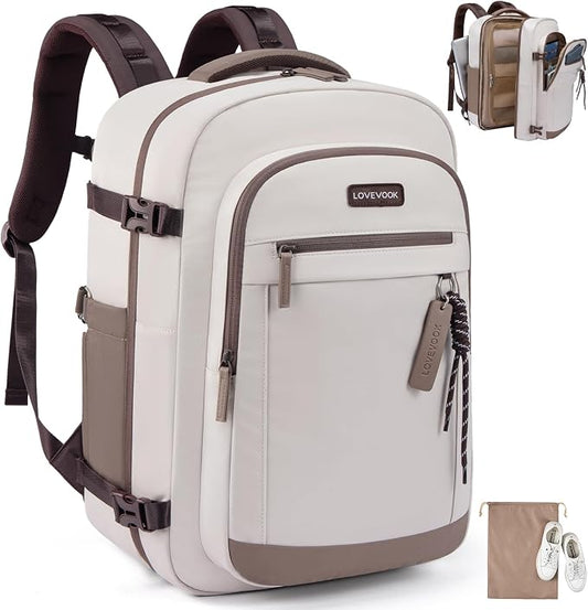 LOVEVOOK 40L Travel Backpack for Women, Airline Approved Carry On Luggage, TSA Personal Item Bag fits 15.6 Inch Laptop, Weekender Overnight Suitcase for Work by LOVEVOOK