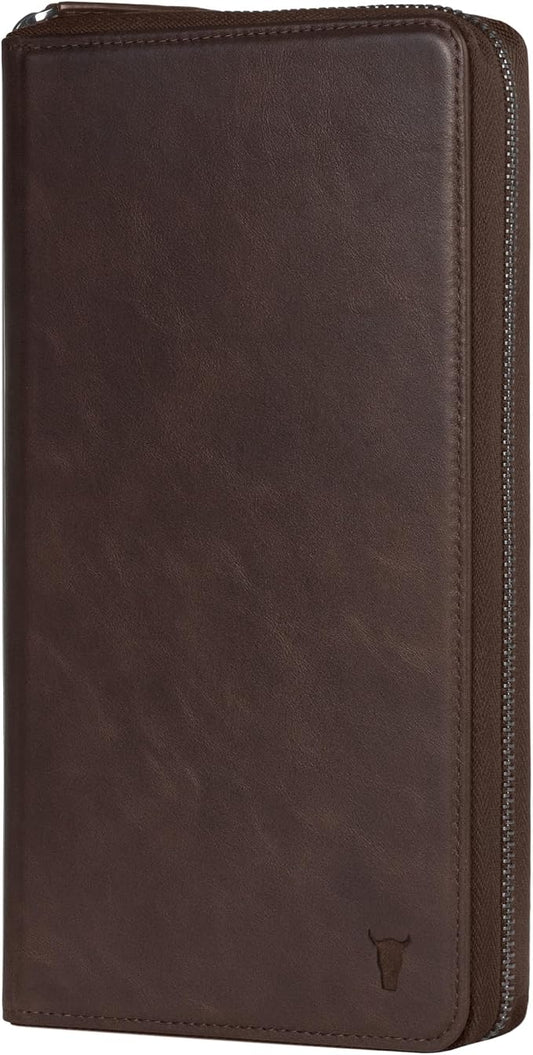 TORRO Premium Leather Family Travel Wallet, RFID Blocking Travel Organizer, Family Passport Holder for 4 Passports, Travel Documents and Cards (Dark Brown) by TORRO