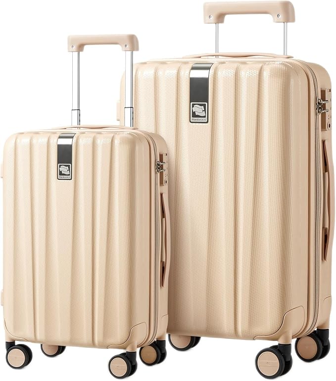 Hanke 20/29 Inch Carry On Luggage Sets 2 Piece Hard Shell Suitcases with Spinner Wheels Extra Large Travel Luggage Rolling Suitcase for Travel Nestable Storage（Cuba Sand） by Hanke