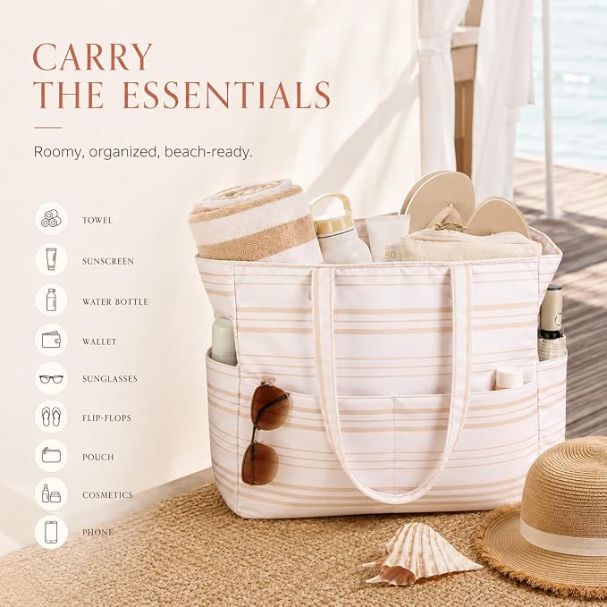 Bluboon Waterproof Beach Tote Pool Bags for Women Ladies Extra Large Carry On Bag With Wet Compartment for Weekender Travel - Image 2