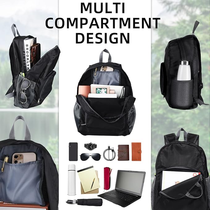 Reginary 40 Pcs Backpacks in Bulk Back Pack 17 Inch Foldable Travel Backpack,Book Bag for Donation Assorted Color(5 Colors,Solid Series) - Image 5