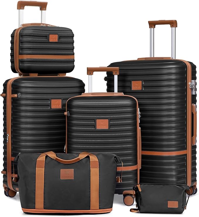 Joyway Luggage Set 3 Piece Suitcase Sets with Spinner Wheel,Hardside Expandable Travel Laggage with TSA Lock (Black by Joyway