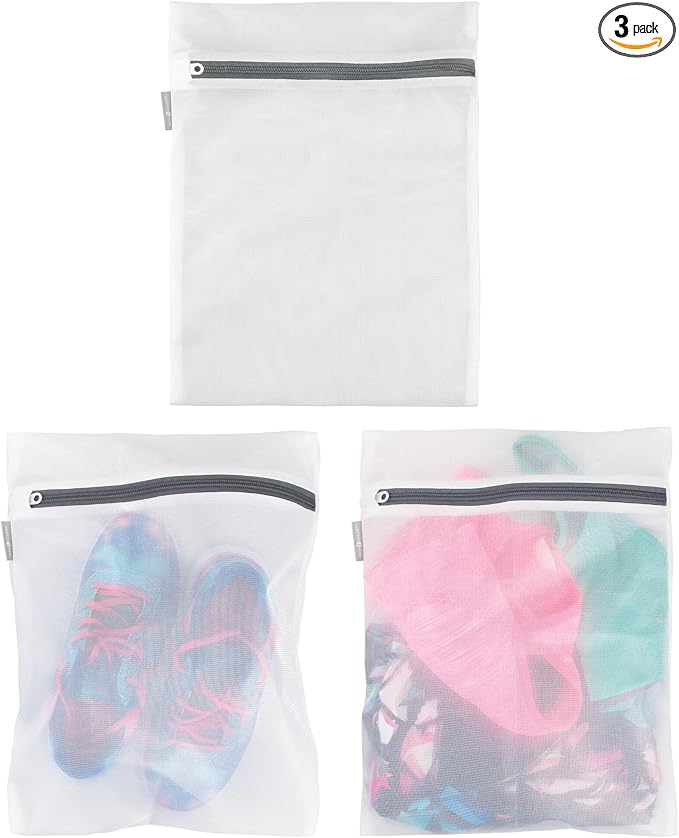 iDesign Medium Mesh Laundry Bag for Delicates - Set of 3 - White by iDesign