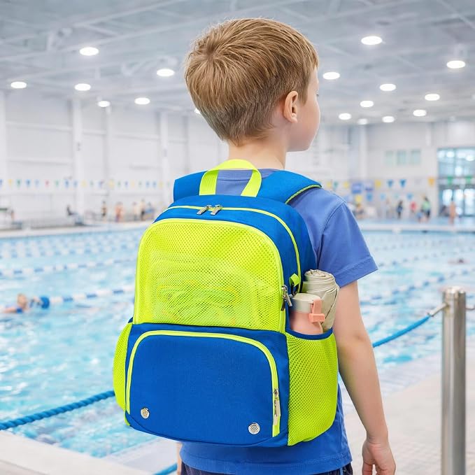 WAWSAM Kids Swim Bag for Swimmers, Beach Gym Bag with Wet Dry Shoes Compartments - Image 7