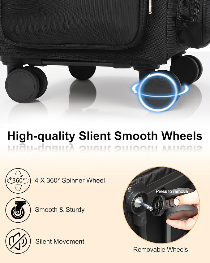 Relavel Rolling Makeup Case, 4 in 1 Hairstylist Traveling Bag Cosmetology Case on Wheels Large Hair Tools Cosmetics Train Case Makeup Artist Storage Organizer Trolley Suitcase with 360° Swivel Wheels - Image 5