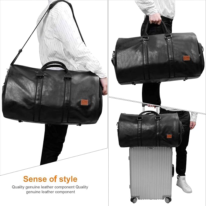 seyfocnia Convertible Travel Garment Bag,Carry on Garment Duffel Bag for Men Women - 2 in 1 Hanging Suitcase Suit Business Travel Bag - Image 6