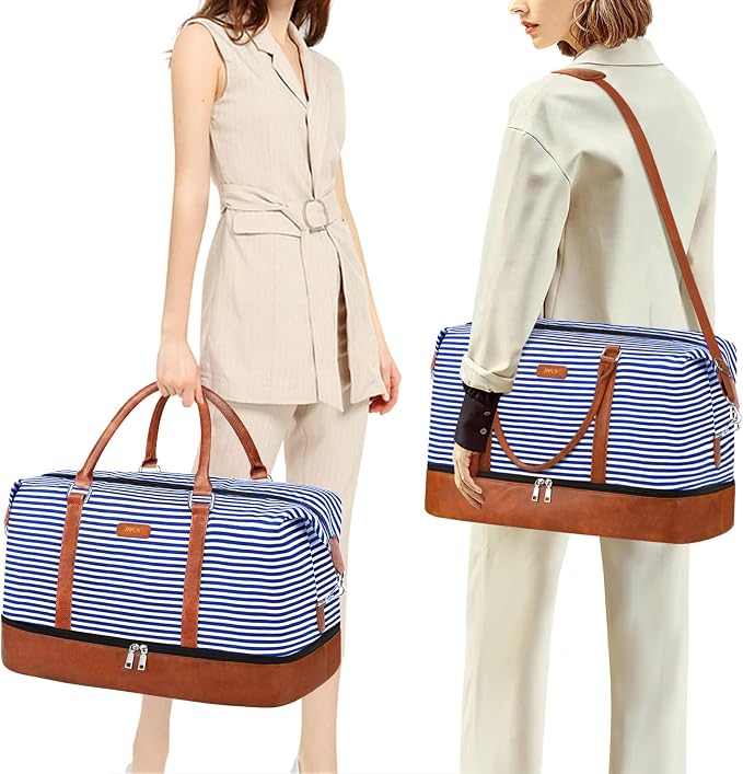 IBFUN Weekender Bags for Women - 21" Travel Duffle with Shoe Compartment - Carry On Overnight Duffel for Weekend Travel & Business Trips, 3PCS - Image 2