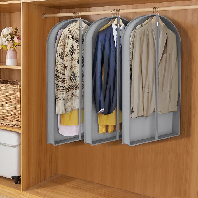 Zilink 40" Suit Bags for Closet Storage Clear Mink Coat Storage Bag Hanging Garment Bags for Storage with 4" Gussets for Suit, Fur Coat, Leather Jacket, Shirts and Sweater, Set of 4 - Image 2