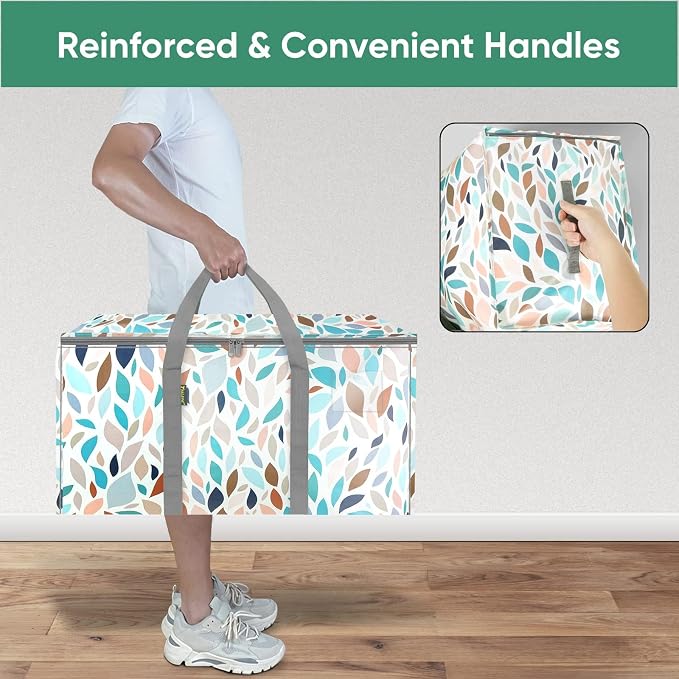 BALEINE 2-Pack Oversized Moving Bags with Reinforced Handles, Heavy-Duty Storage Tote for Clothes, Moving Supplies (Mosaic, 2-Pack) - Image 5