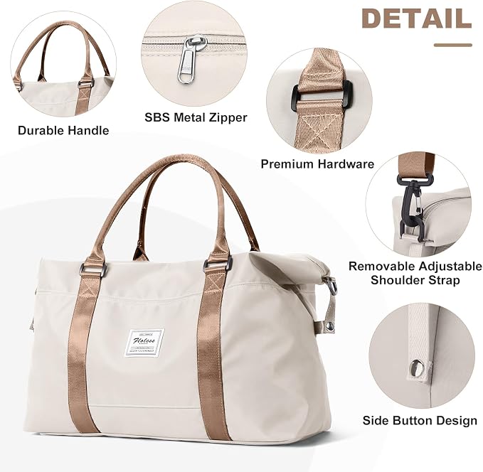 Travel Duffel Bag, Carry On Overnight Weekender Bags for Women | Travel Bag with Wet Pocket & Trolley Sleeve, For Spirit Airlines 18x14x8 Personal Item Bag - Image 6