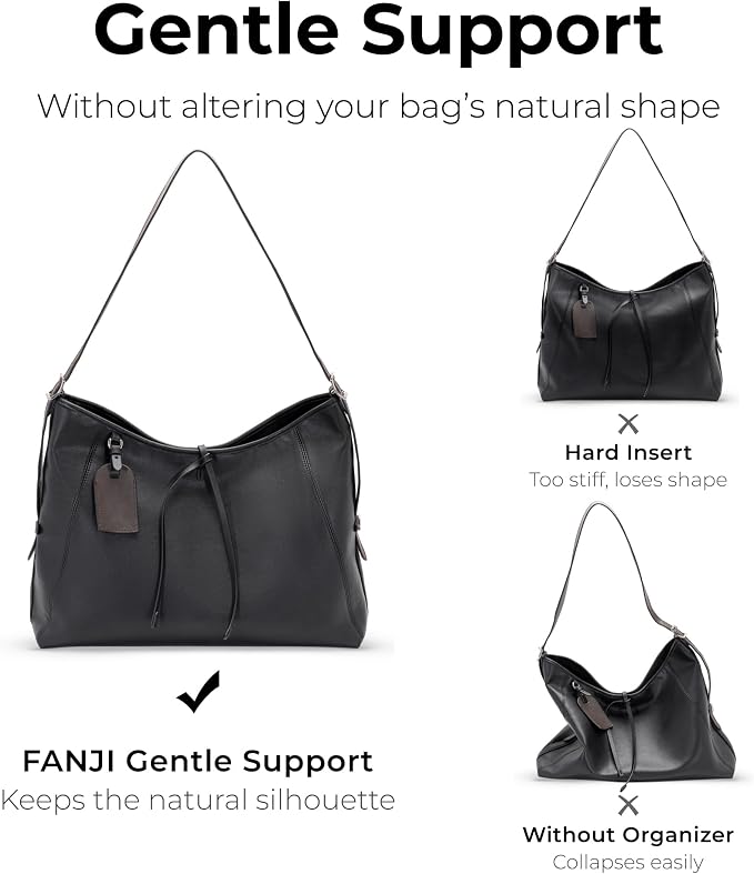 Handbag Organizer Insert for LV CarryAll Dark, Custom Fit Inside Premium Matte Black Lightweight WaterResistant Purse Insert with Cup Holder Accessories - Image 9