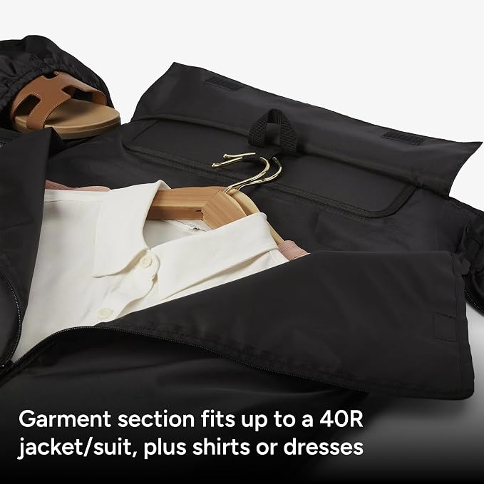 Halfday Convertible 2-in-1 Garment Duffel Weekender Bag 40L: Wrinkle-Free Travel (Hanging Suit Compartment, Shoe Pockets, Trolley Sleeve), Durable & Water-Resistant Carry-on, Shadow - Image 2
